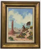 Studio in the Desert, Palm Springs by Marjorie Schumacher, Oil on canvas, sold Jan 2021