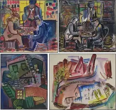 Helen Malta by Helen Malta, Watercolor/gouache (4) on paper, sold Jan 2021
