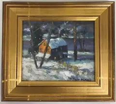 River Rd., North of New Hope PA, Christopher Willet by Christopher G. Willett, Oil on board, sold Feb 2021