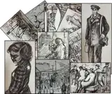 A Living Witness Kovno Gheto by Esther Lurie, Engravings (10), sold Feb 2021