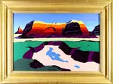 Monument with Pink Lake by Conrad Buff, Oil on board, sold Mar 2021