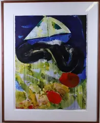 Untitled by David True, Watercolor and ink on Arches paper, sold Mar 2021