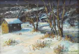 Winter Light:  East Rockhill, Pa. Bucks County Pa. by Christopher Willett, Oil on board, sold Mar 2021