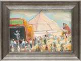 Warrington Circus: Bucks County by Christopher Willett, Oil on board, sold Mar 2021