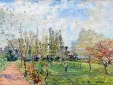 Amongst the Trees by Henry-Eugène Delacroix, Oil on canvas, sold Mar 2021