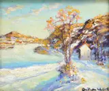 Upper River Road, above New Hope Pa by Christopher Willett, Oil on board, sold Mar 2021