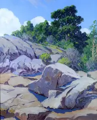 The Rocks, Monhegan by George J. Stengel, Oil on canvas, sold Mar 2021