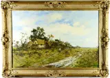 , Newcomb Macklin Frame by Theresa Sylvester Stannard, Oil on canvas, sold Mar 2021
