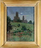Bryn Athyn Cathedral by John Ramsey Conner, Oil on canvas, sold Mar 2021