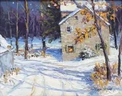 Inn - Philips Mill, New Hope Pa, Bucks County, Pa by Christopher Willett, Oil on board, sold Mar 2021