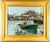 Gloucester Seascape by Lucian Arthur Geraci, Oil on canvas, sold Mar 2021
