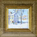 Weekend with Grandmom, Bucks County, Pa by Christopher Willett, Oil on board, sold Mar 2021