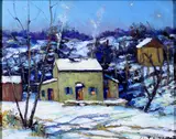 Hobbs House. Solebury, Bucks County, Pa by Christopher Willett, Oil on board, sold Mar 2021