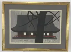 Castle by Kiyoshi Saitō, Woodblock print, sold Mar 2021