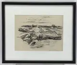 Countryside New Hope, PA by John Fulton Folinsbee, Charcoal drawing, sold Mar 2021