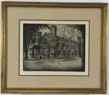 The Library, Bryn Mawr by George A. Bradshaw, Etching, sold Mar 2021