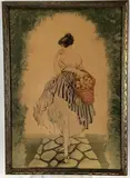 Basket of Apples by Louis Icart, Lithograph, sold Apr 2021