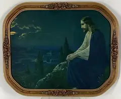 Jesus on the mount of Olives. by Robert Atkinson Fox, Lithograph, sold Apr 2021