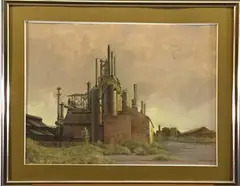 Untitled by Larry Schwinger, Oil on paper, sold May 2021