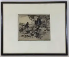 Untitled by Lester George Hornby, Drypoint print, sold May 2021