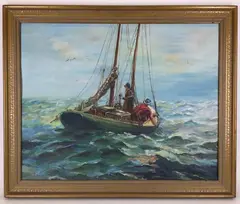 Untitled by John E. Berninger, Oil on board, sold Jun 2021