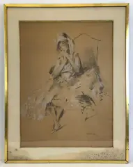 Untitled by John McLure Hamilton, Pastel on paper, sold Aug 2021