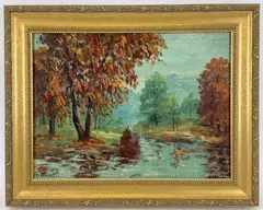 Untitled by Cesare A. Ricciardi, Oil on canvas, sold Aug 2021