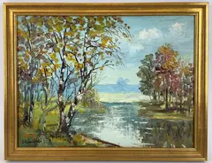 Untitled by Cesare A. Ricciardi, Oil on canvas, sold Aug 2021