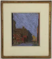The Union League by Charles R. Paul, Pastel on sandpaper, sold Aug 2021