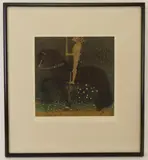 Life is a Struggle by Gustav Klimt, Lithograph with metallic highlights, sold Aug 2021