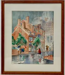 City Tavern by Donald Ewin Cooke, Watercolor, sold Sep 2021