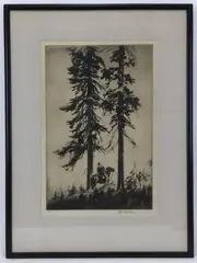 Lone Pines by Ivan Dmitri, Etching, sold Oct 2021