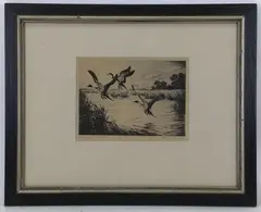 Disturbed Pintails by Hans Kleiber, Engraving, sold Oct 2021