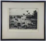 The Feeding Ground by Roland Clark, Etching, sold Oct 2021