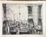 The Conference by Marvin Lowe, Engraving, sold Oct 2021