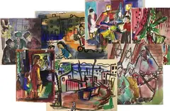 Untitled by Helen Malta, Watercolors (7), sold Oct 2021