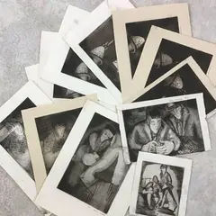 The Card Players by Helen Malta, Engraving, sold Oct 2021