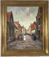 De Rolweg by Arthur Haegebaert, Oil on canvas, sold Oct 2021