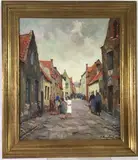 De Rolweg by Arthur Haegebaert, Oil on canvas, sold Oct 2021