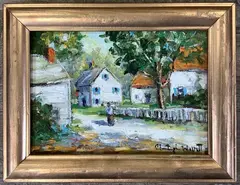 New Hope, Bucks County, Pa by Christopher G. Willett, Oil on board, sold Oct 2021