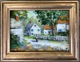 New Hope, Bucks County, Pa by Christopher G. Willett, Oil on board, sold Oct 2021