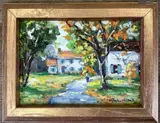 Early Morning, New Hope, Pa by Christopher G. Willett, Oil on board, sold Oct 2021