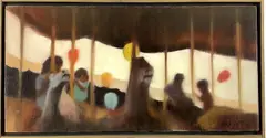 Carousel by Hal Singer, Oil on canvas, sold Oct 2021