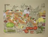Sub-Contractors by Bruce Johnson, Lithograph, sold Oct 2021