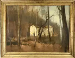 White House in the Woods by Seymour Remenick, Oil on canvas, sold Nov 2021