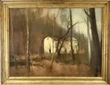 White House in the Woods by Seymour Remenick, Oil on canvas, sold Nov 2021