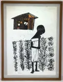 Untitled by Gregorio Prestopino, Woodblock print, sold Nov 2021