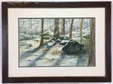 St Peters Rocks and Sun by Joseph Hoover, Watercolor, sold Nov 2021