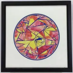 Here's Looking At You by Joseph Hoover, Tempera collage, sold Nov 2021