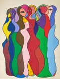 Untitled by Pedro Uhart, acrylic on banner fabric, sold Nov 2020